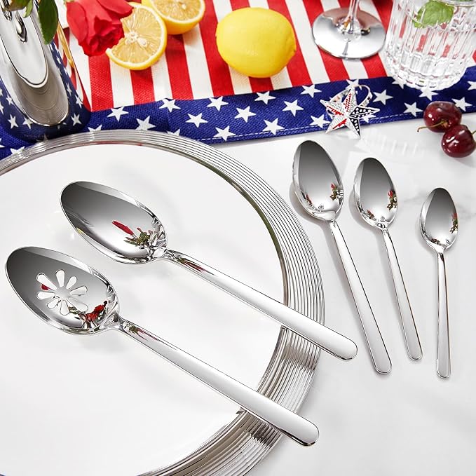 KEAWELL Premium Lucent 4-Piece 5.8 inch Spoon Set – 18/10 Stainless Steel Silverware with Mirror Polish, Dishwasher Safe for Table Setting and Entertaining (4, Small Spoons)