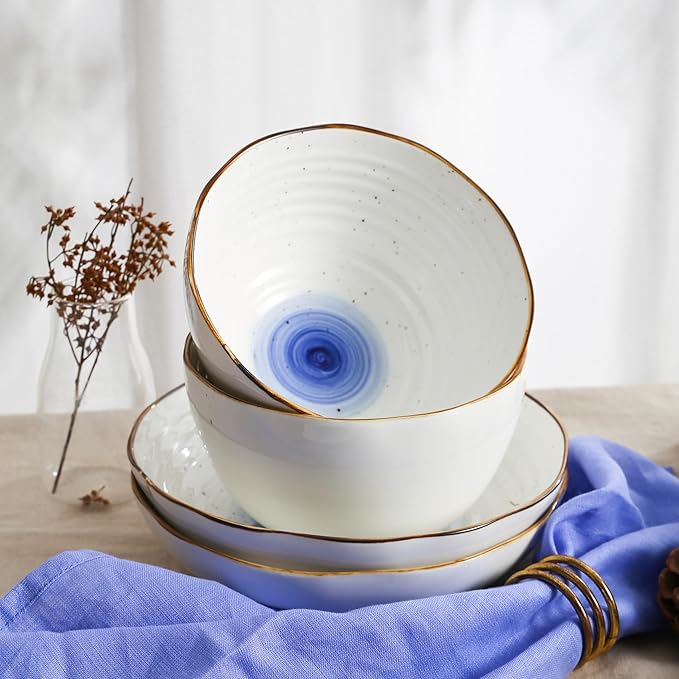 Christian Siriano Luma 16-Piece Dinnerware Set Porcelain, Blue