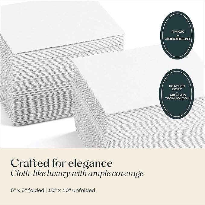2000 Linen-Feel Beverage Napkins - Disposable Cocktail Napkins - Soft & Absorbant Elelgant Paper Napkins For Bar, Café, Restaurant Or Event