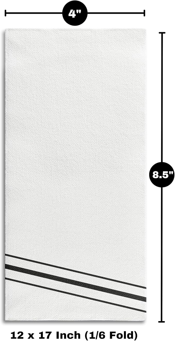 50 Pack Linen Feel Guest Paper Hand Towels | Disposable Super Absorbent Airlaid Paper Towels For Bathroom, Party, Weddings, Or Events | 12 x 17 Inches 1/6 Folded Decorative Design