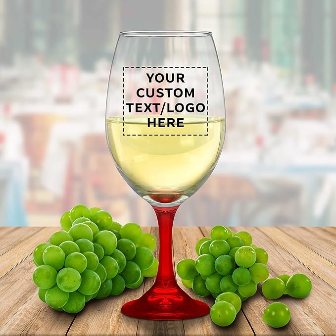 Custom Rioja Grand Wine Glasses 20.75 oz. Set of 10, Personalized Bulk Pack - Perfect for Hotel, Bar, Restaurant or Lounge - Red