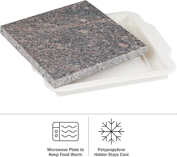 Food Warmer Plate - Microwavable 9-Inch Marble Hot Plate Keeps Food Warm Longer - Great for Parties, Family Gatherings, and Holidays