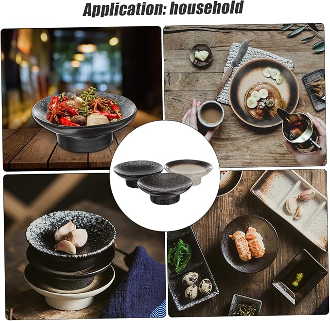 Happyyami 3-Piece Japanese Ceramic Snack Plate Set Condiment Storage Dish for Dipping Sauces Decorative Sauce Dish for Home for Sushi and Appetizers
