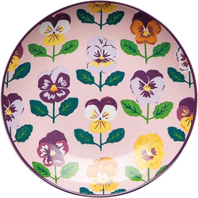 Jubilee Pansy Appetizer Porcelain Plates, Set of 4 Assorted