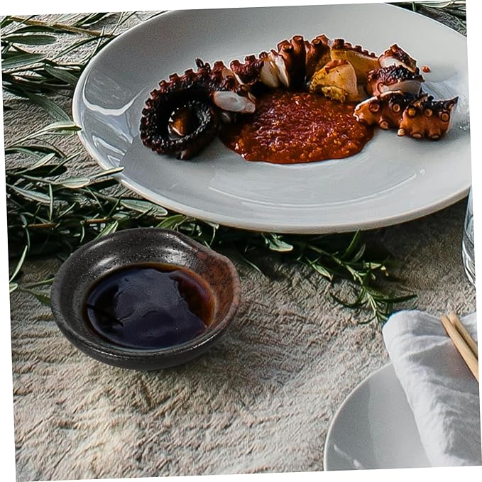 Cabilock 4pcs Sauce Dishes for Dipping Japanese Style Ceramic Seasoning Plates Home Dipping Plate
