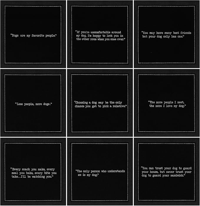 Five Star Funny Dog Quotes | Black Cotton Cocktail Napkins | 50 Luxury Disposable Beverage Napkins with Witty Bar Quotes | Drink Napkins for Parties, Bars, Weddings & Game Nights