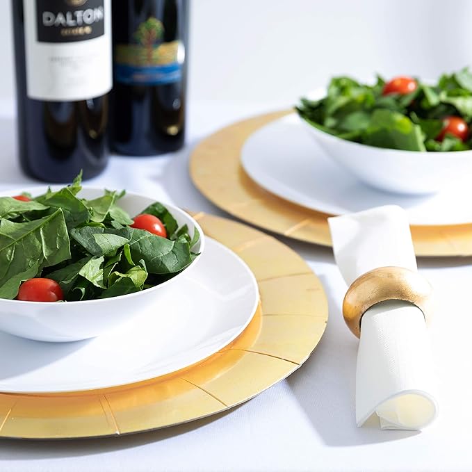 [16 OZ 40 Count] White Plastic organic Party Soup bowls Premium heavyweight Elegant Disposable Tableware Dishes