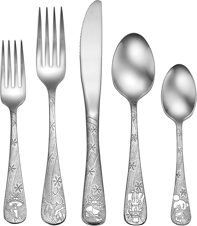 Liberty Tabletop Holidays 65pc Flatware Set Service For 12 Serving Set Included MADE IN USA