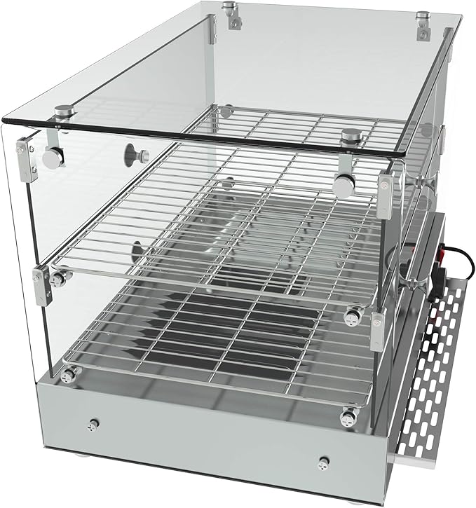 KoolMore - HDC-1.7C 22" Self Service 2 Shelf Commercial Countertop Food Warmer Display Case - 1.7. cu ft, Silver
