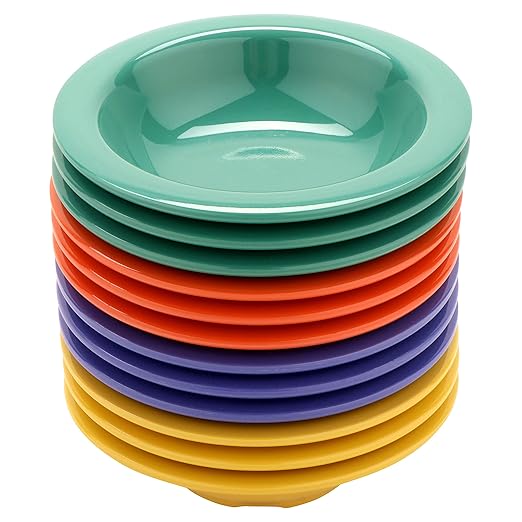 G.E.T. B-454-MIX Melamine Narrow Rim Fruit/Dessert Bowl, 4.5 Ounce, Assorted Colors (Set of 12)