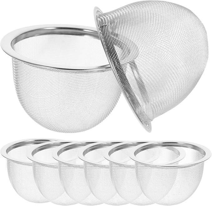 YARNOW 8 Pcs Tea Pot Strainer Teapot Mesh Strainer Insert Stainless Steel Tea Filter Basket for Tea Coffee 2.8 Inch Diameter