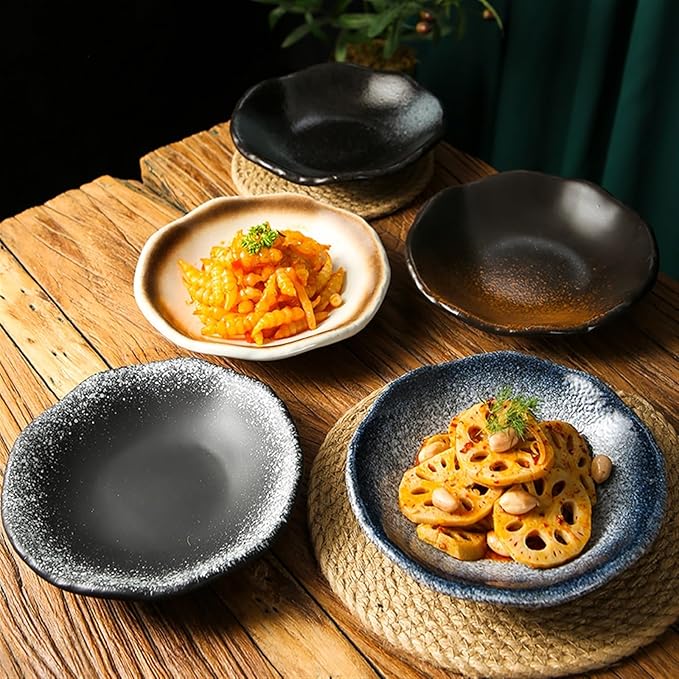 Appetizer Bowls Vintage Ceramic Plate Cold Dish Plate Dragon Shrimp Plate, Suitable for Seaweed Octopus Pickled Vegetables Desserts Sauces Plate. Salad Bowls (Color : 1)
