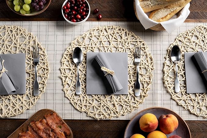 Disposable Grey Cocktail Napkins Paper - 4" x 4" High-End Linen-Like Beverage Party Square Paper Napkin Pack for Bar, Cafe, Restaurant, Christmas, Birthday, Wedding, Baby Shower - 100 Count
