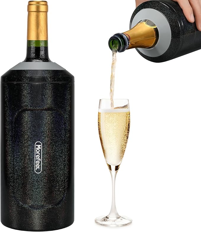 Wine Chillers for Bottles-Ideal Gift for Wine Lover, Stainless Steel Portable Champagne Cooler Sleeve Bucket-Double Walled Vacuum Insulated for Most 750ml Bottles with Long-Lasting Temperature Control