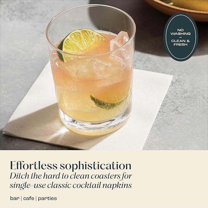 2000 Linen-Feel Beverage Napkins - Disposable Cocktail Napkins - Soft & Absorbant Elelgant Paper Napkins For Bar, Café, Restaurant Or Event