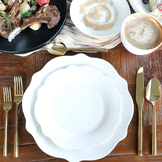 Gold Silverware Set Flatware Set Stainless Steel Cutlery Set 60 Pieces Thick Heavy Hexagon Handle Service for 12