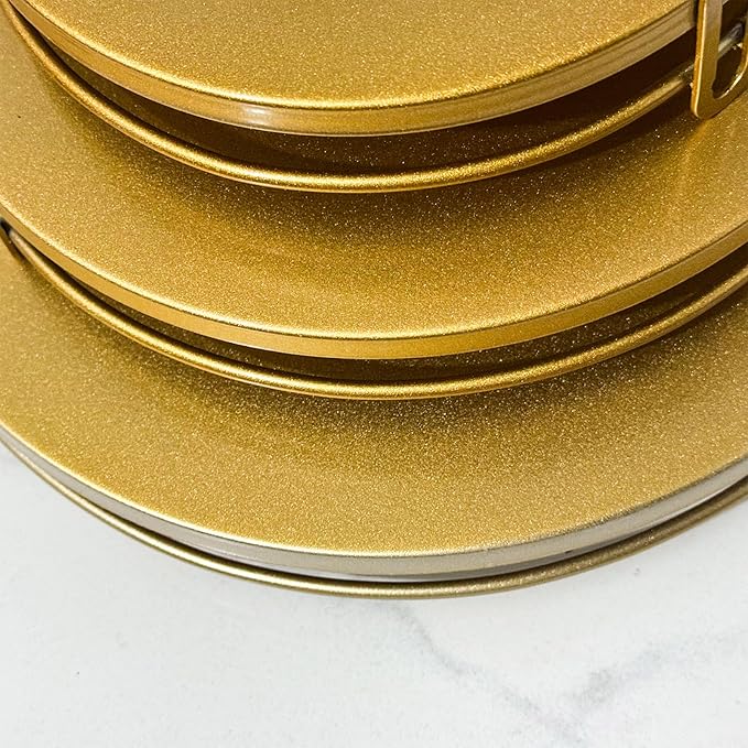3Pcs Metal Cake Stand 8/10/12 Inches Dessert Stands Cupcake Display Stands Dessert Table Decoration Dessert Trays for Birthday Party Afternoon Tea Serving Plates（Gold）
