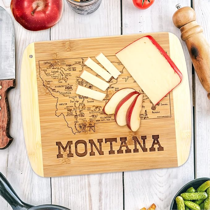 Totally Bamboo A Slice of Life Montana State Serving and Cutting Board, 11" x 8.75"