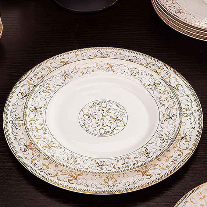 Luxury Stone Ware Tableware Set Tableware Dishes Plates Ceramic Combination Dinner Service Set of Bowls Dessert Plates Soup Plates Dinner Plates 58 Piece