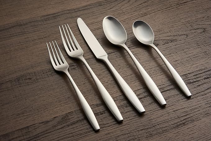 Cambridge Silversmiths Katerina Satin 20-Piece Flatware Set, Service for 4,Silver
