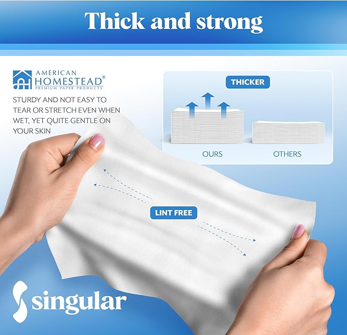 AMERICAN HOMESTEAD Disposable Hand Towels for Bathroom - White Linen-Like Guest Napkins - Ideal Paper Dinner Napkins or Bathroom Towels for Guests - 450 Count - Quilted - 15.5" x 12"