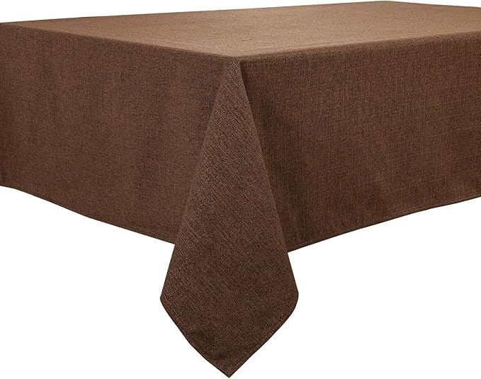 BALCONY & FALCON Rectangle Tablecloth 47" x 63" Washable Wrinkle Resistant and Water Proof Table cloth, Decorative Linen Fabric Tablecloths for Dining, Parties, Kitchen, Wedding and Outdoor Use, Brown