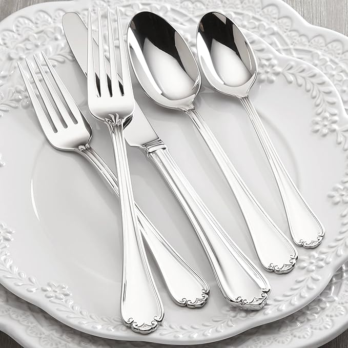 Lenox Chelse Muse 65-Piece Flatware Set, 9.60 LB, Metallic