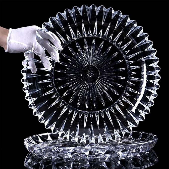 Glass Fruit Bowl or Decorative Bowl, used for Kitchen counter or living room center table decoration, Centerpiece Bowl (14.1in)