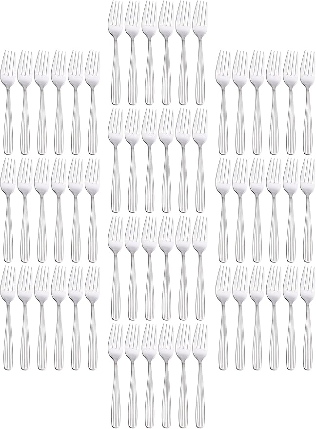 Dinner Forks, Spoons & Dinner knives Set, Food Grade Stainless Steel Silverware Set, Mirror Polished, Dishwasher Safe Flatware Set (60-Pcs, Dinner Forks)