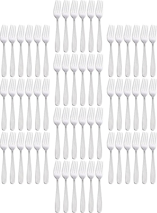 Dinner Forks, Spoons & Dinner knives Set, Food Grade Stainless Steel Silverware Set, Mirror Polished, Dishwasher Safe Flatware Set (60-Pcs, Dinner Forks)
