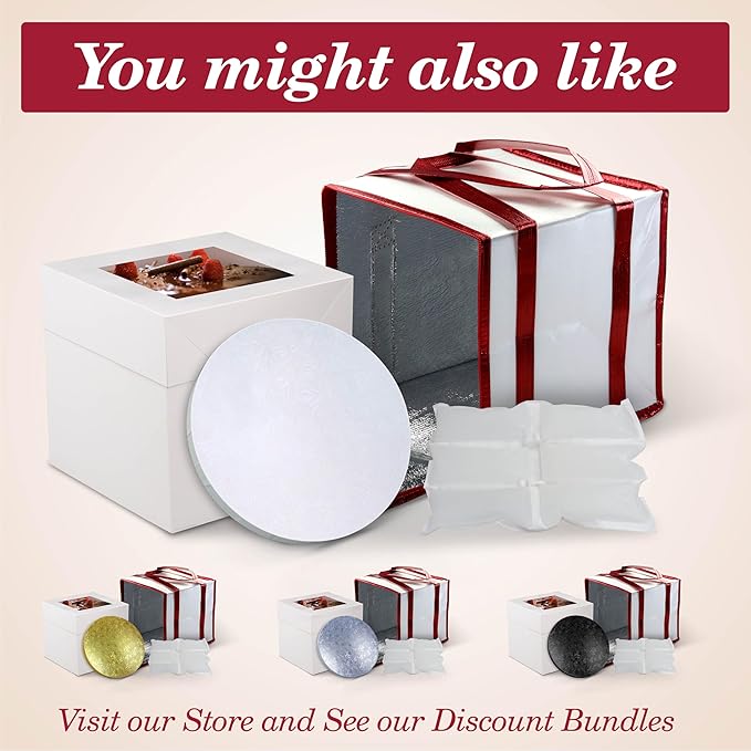 Cakebon Round Cake Boards - Sturdy 1/2 Inch Thick Drums - 10 Inch Professional Smooth Straight Edges Silver 1-Pack