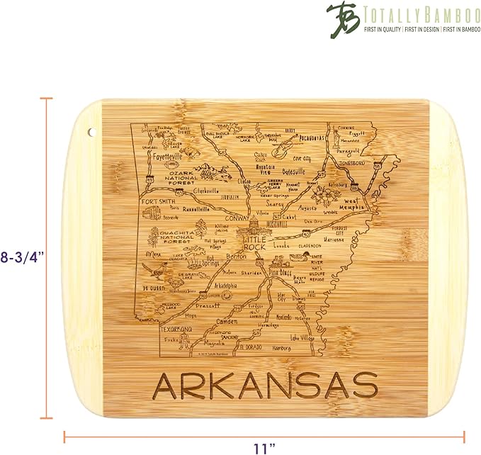 Totally Bamboo A Slice of Life Arkansas State Serving and Cutting Board, 11" x 8.75"