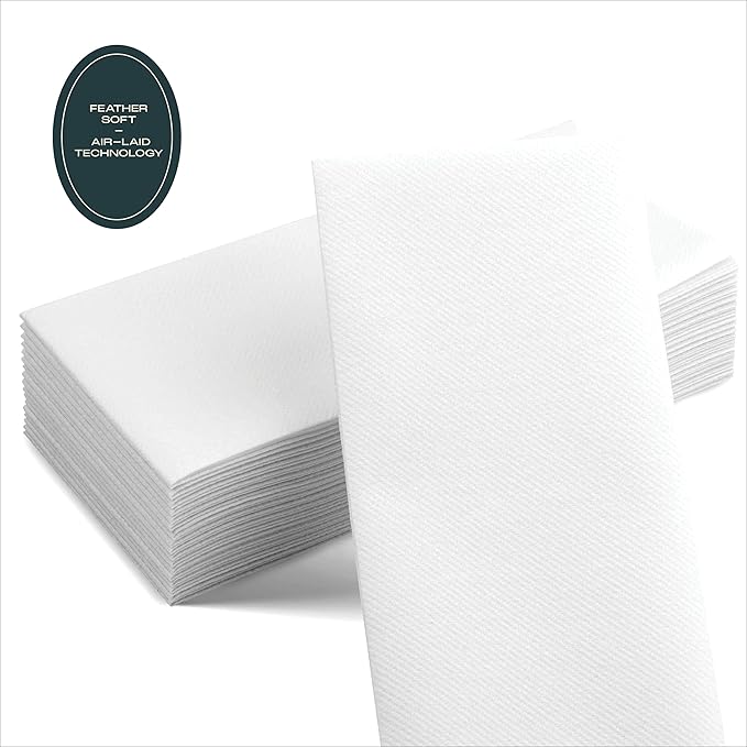 1000-Pack Servietto Disposable Linen-Feel Guest Towels [Pack of 1000] - Disposable Cloth-Like Hand Towels, Made In USA - Soft and Absorbent Paper Napkin for Kitchen, Bathroom, Party, Wedding, Or Event