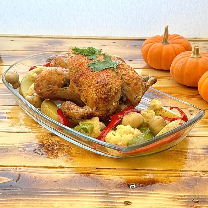 Prima Oblong 14.5" Glass Tray Set/2