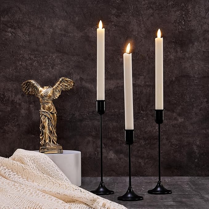 Candle Holder 6 PCS Candlestick Holders, Black Taper Candle Stick Holder, Modern Decorative Centerpiece, Christmas Decor, Gift for Home Fireplace Housewarming Candelabra Décor