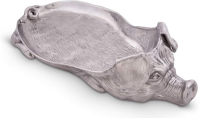 Arthur Court Extra Large Pig Ham Serving Carving Tray Cast Aluminum Perfect for Easter/Christmas Ham 26 inch Long x 12 inch Wide x 7 inch Tall