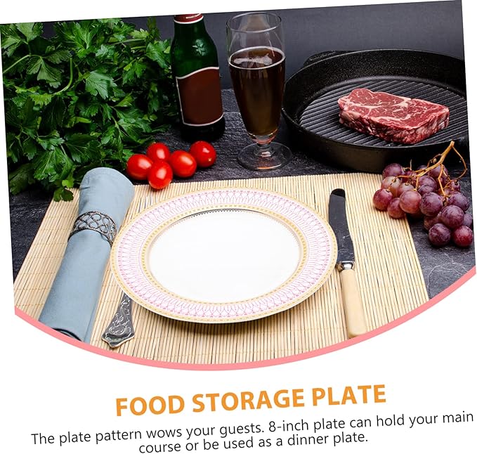 Happyyami European Style Multi-Function Serving Plate 10-Inch Household Steak Plate for Desserts and Appetizers Sturdy Ceramic Food Tray for Parties and Everyday Use