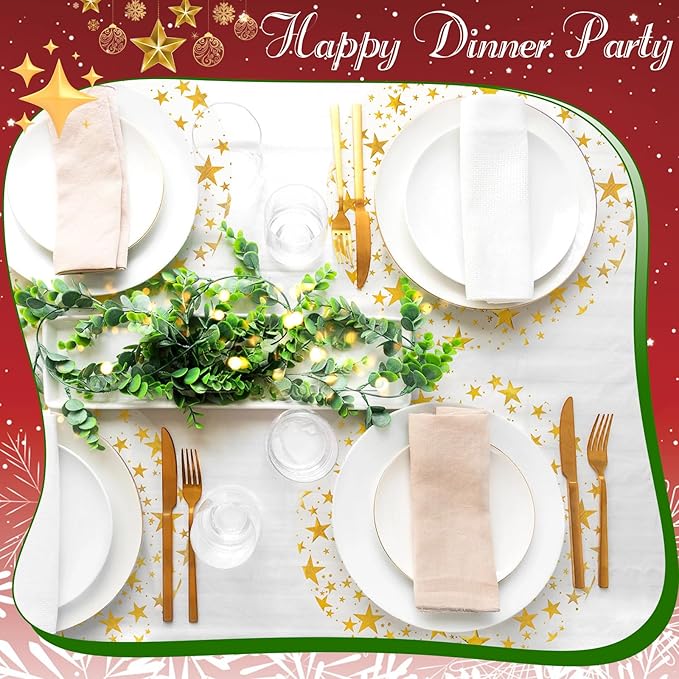 Gold Star Placemats Disposable Round Table Mat 13 Inch Golden Foil Mesh Pressed Placemat Tablecloths Glitter Table Runner for Birthday Party Wedding Home Dinners Tables Decor (Gold Star, 100 Pcs)