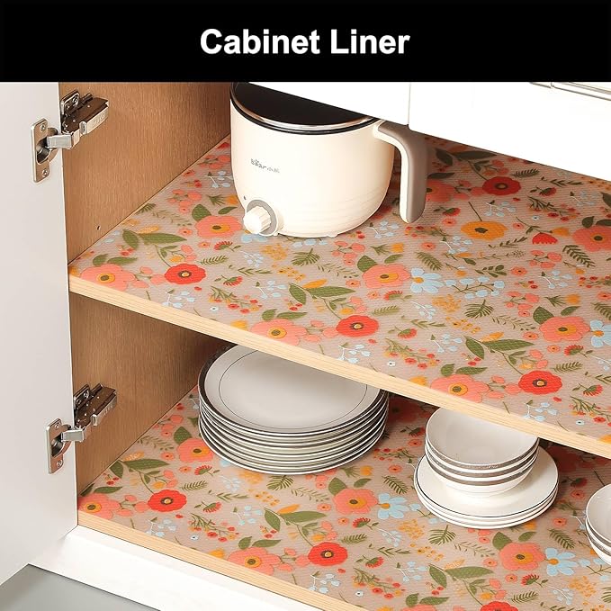 Cooyes Shelf Liner – Premium Non-Adhesive Cabinet & Drawer Liner for Kitchen – Waterproof Shelf Paper with Modern Pattern – Durable EVA Cabinet Mat – Easy to Cut (23.6" W x 360" L)