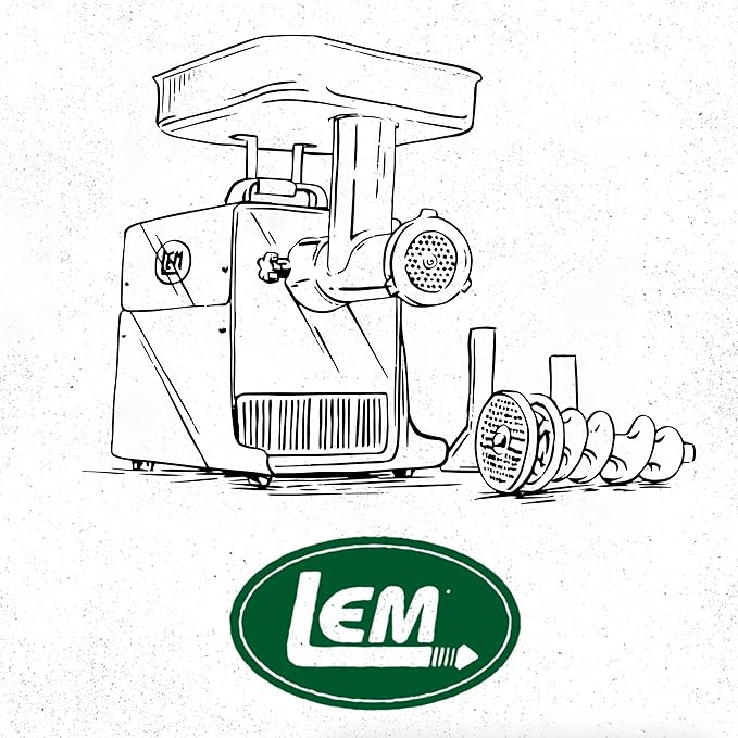 LEM Products BigBite #8 Meat Grinder and Grinder Foot Switch Bundle, 0.50 HP Stainless Steel Electric Meat Grinder Machine, Ideal for Regular Use