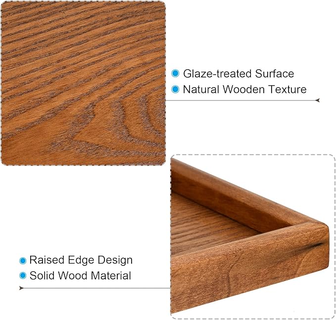 PATIKIL Wood Serving Tray 12 Inch, Square Decorative Platter for Home Decor Kitchen Table Candle Holder, Brown