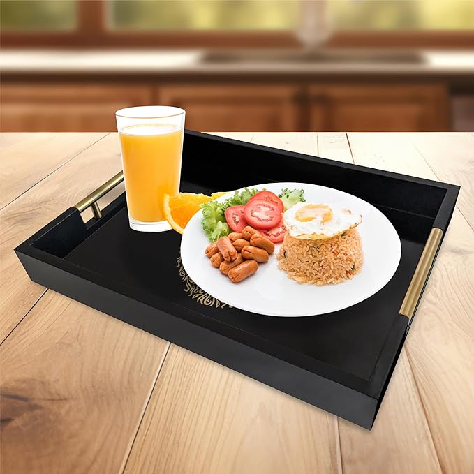 Modern Serving Tray with Lion Design, Ottoman Tray, Tea and Coffee Table Platter, Jewelry Bathroom Organizer, Gift, Gloss Finish