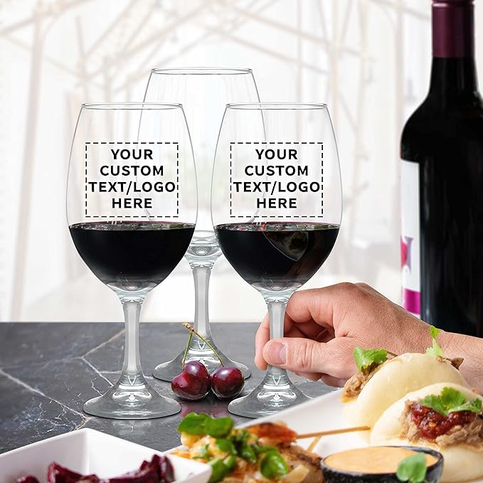 Custom Rioja Grand Wine Glasses 20.75 oz. Set of 50, Personalized Bulk Pack - Perfect for Hotel, Bar, Restaurant or Lounge - Clear