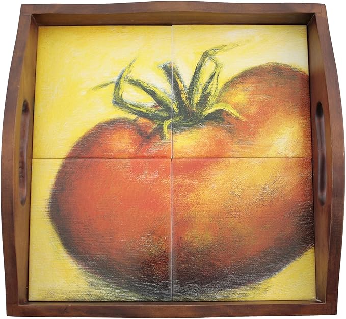4 Tile Serving Tray 14" x 14" x 4" (TOMATO)