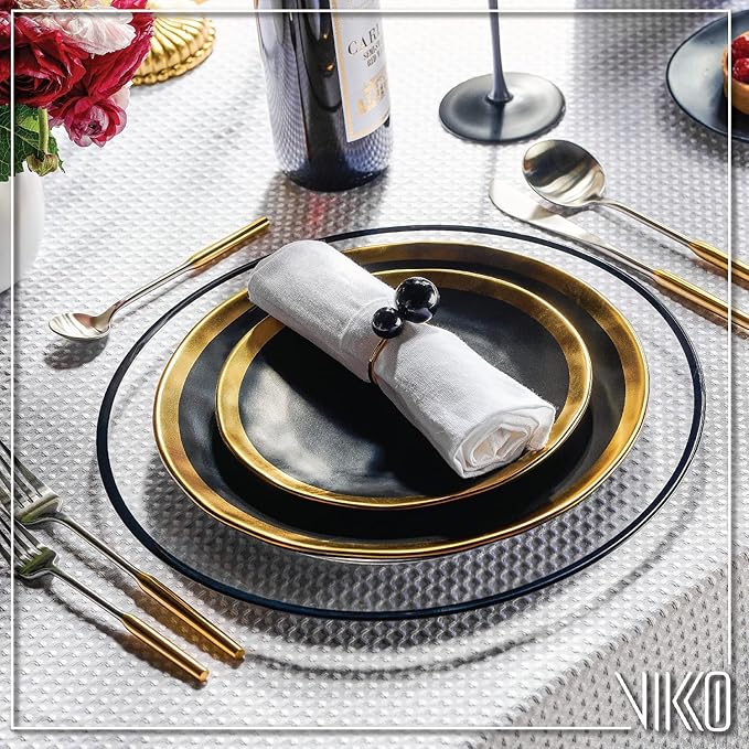 Vikko Modern Two-Tone Silverware Set: Unique Brushed Gold and Silver Flatware Set - Satin Matte - 18/10 stainless steel flatware For Upscale Dining - 20 Piece Cutlery Set - Service for Four (4)