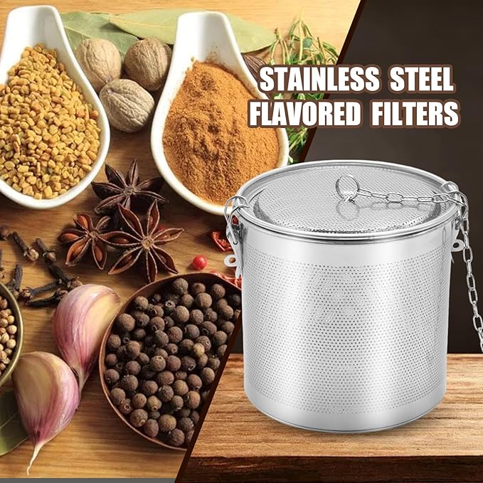 MDEOOSKY 0.86L Tea Ball Infuser, 3.94"L x 3.94"W x 4.33"H Seperation Basket Mesh Filter, Multifunctional Kitchen Tool for Brewing Tea Filtering Spices and Seasonings, Stainless Steel, 10x10x11cm