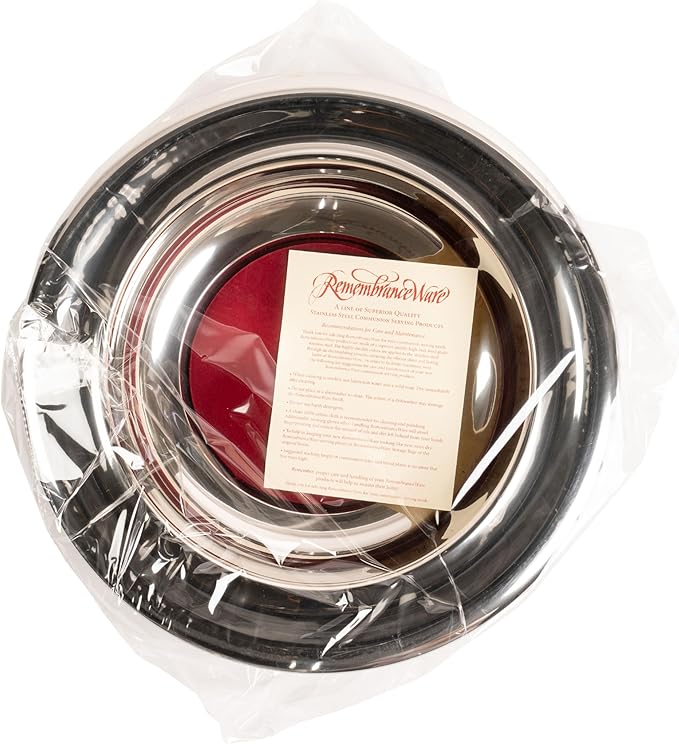 BROADMAN CHURCH SUPPLIES RemembranceWare Offering Plate, Silver with Red Felt