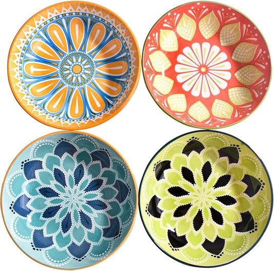 5.6 Inch Ceramic Appetizer Plate, Small Dessert Plate - Elegant Round Flat Dish for Snacks, Cakes, Sushi - Set of 4