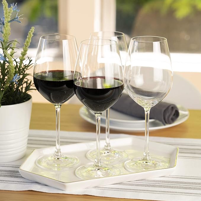 Spiegelau Salute Stemmed Red Wine Glasses, Lead-Free Crystal Wine Glasses for Pinot Noir, Cabernet, Wedding, Anniversary, Housewarming, Birthday Gifts, Elegant Glassware, Home Bar, 19.4 oz, Set of 4