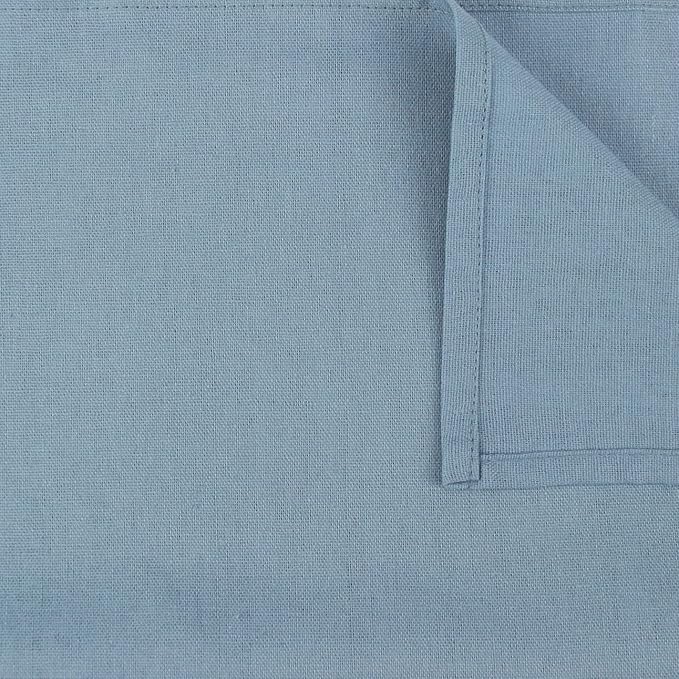 Solid Color Polyester Linen Blended Thin Dinner Cloth Napkins - Set of 12 (40 x 40 cm) - for Events & Home Use (Airy Blue)